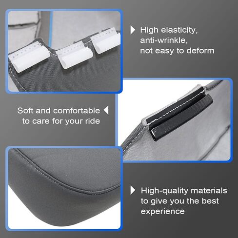 Steel Gray Front Driver & Passenger Side Bottom Replacement Cloth Seat Covers Compatible with Ford F250 F350 F450 F550 2011 2012 2013 2014 2015 2016 in Saudi Arabia