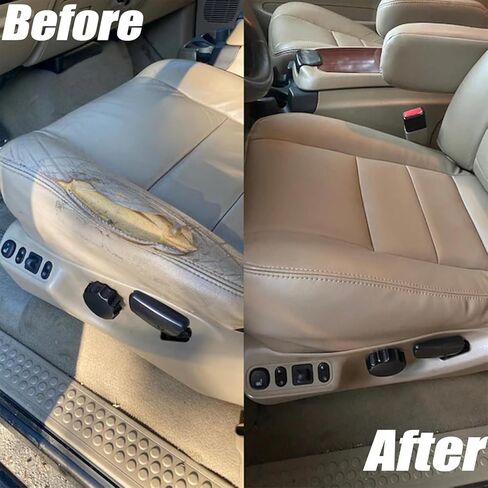 غطاء مقعد جلدي بديل للسائق والراكب من الجانب السفلي والعلوي من GXARTS TAN متوافق مع Ford F250 F350 F450 F550 2002-2007 مناسب لـ Ford Excursion 2002 2003 2004 2005 in Saudi Arabia