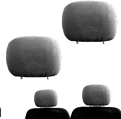 Yupbizauto Universal Headrest Covers for Cars & Trucks – Set of 2 Solid Grey Polyester Covers with Foam Backing for DVD & TV Monitors for Most Vehicles – Durable & Stylish Protection in Saudi Arabia