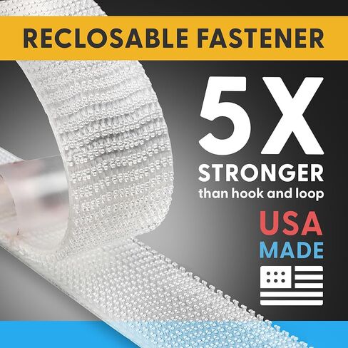 Industrial Strength - 10FT 10Pack - Clear Indoor/Outdoor Adhesive Mounting Tape - Self Mating Reclosable Fastener Compatible with 3M SJ3550 / SJ3560 Dual Lock in Saudi Arabia