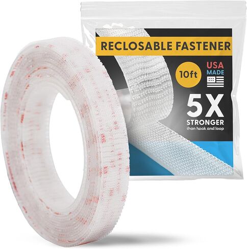Industrial Strength - 10FT 10Pack - Clear Indoor/Outdoor Adhesive Mounting Tape - Self Mating Reclosable Fastener Compatible with 3M SJ3550 / SJ3560 Dual Lock in Saudi Arabia