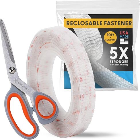 Industrial Strength - 10FT 10Pack - Clear Indoor/Outdoor Adhesive Mounting Tape - Self Mating Reclosable Fastener Compatible with 3M SJ3550 / SJ3560 Dual Lock in Saudi Arabia