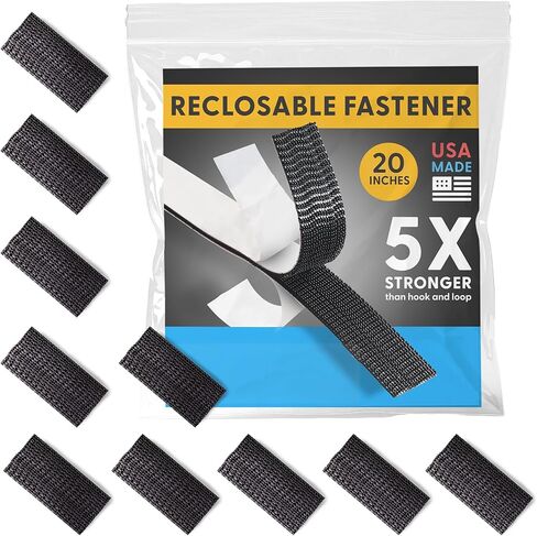 Industrial Strength - 10FT 10Pack - Clear Indoor/Outdoor Adhesive Mounting Tape - Self Mating Reclosable Fastener Compatible with 3M SJ3550 / SJ3560 Dual Lock in Saudi Arabia