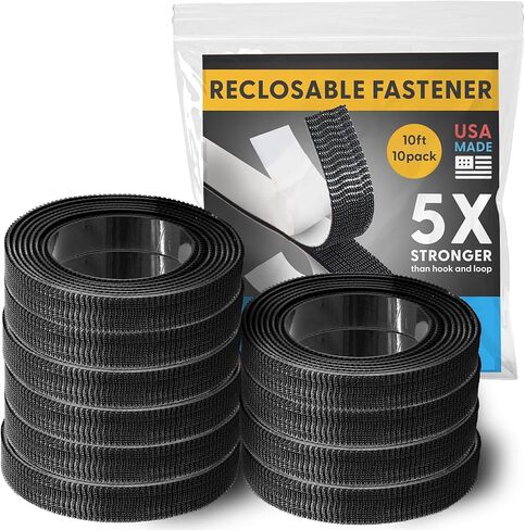 Industrial Strength - 10FT 10Pack - Clear Indoor/Outdoor Adhesive Mounting Tape - Self Mating Reclosable Fastener Compatible with 3M SJ3550 / SJ3560 Dual Lock in Saudi Arabia