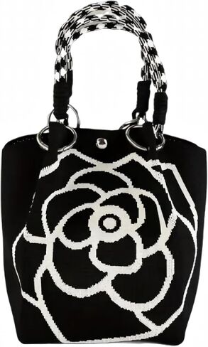 حقائب دلو صغيرة للنساء، حقائب يد صغيرة لطيفة بمقبض علوي، حقائب حمل من الكروشيه باللون الأسود، حقائب خفيفة الوزن هدايا للسيدات الحياكة العصرية in Kuwait