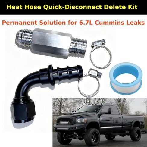 Top Heater Hose Fitting Upgrade Fit For Dodge Ram 6.7L Cummins 2007.5+ with Upgraded Aluminum Stainless Steel in Kuwait
