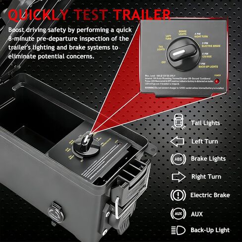 9101 Trailer Light Tester (7-Way Spade Pin Style with Trailer Plug Adapter) Test Trailer Lighting and Brake Systems | Trailer Plug Tester Avoid Blown fuses and Light Tester in Saudi Arabia