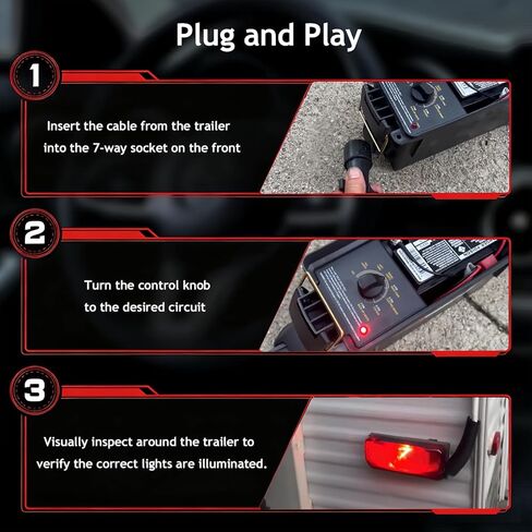9101 Trailer Light Tester (7-Way Spade Pin Style with Trailer Plug Adapter) Test Trailer Lighting and Brake Systems | Trailer Plug Tester Avoid Blown fuses and Light Tester in Saudi Arabia