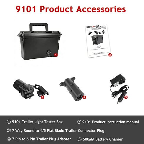 9101 Trailer Light Tester (7-Way Spade Pin Style with Trailer Plug Adapter) Test Trailer Lighting and Brake Systems | Trailer Plug Tester Avoid Blown fuses and Light Tester in Saudi Arabia