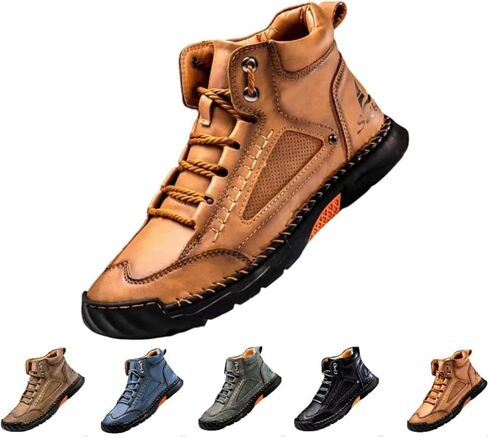 حذاء Salkin 2.0 Trail Barefoot للرجال - حذاء مصنوع يدويًا من الجلد مقاوم للماء للتنزه سيرًا على الأقدام وفي الهواء الطلق مع دعم للقوس in Kuwait
