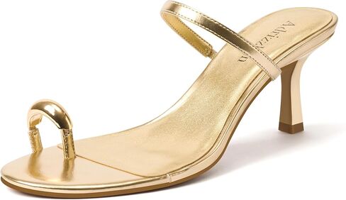 حذاء نسائي من Adrizzlein بكعب قطة معدني بحلقة معدنية عند أصابع القدم وكعب سهل الارتداء وكعب مفتوح عند الأصابع وأحذية أنيقة in Kuwait