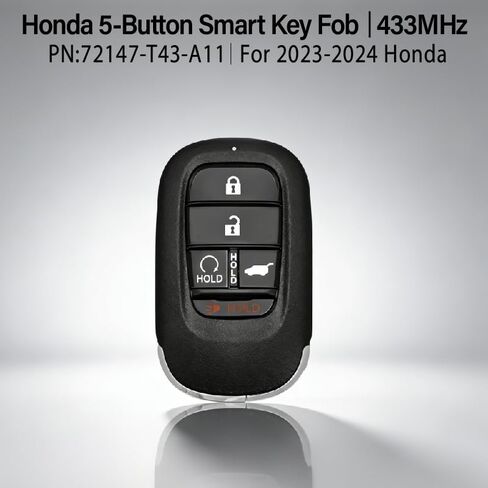 استبدال لهوندا CR-V HR-V الطيار مفتاح فوب التحكم عن بعد 2023 2024 2025 5 أزرار 433MHz KR5TP-4، أسود in Saudi Arabia