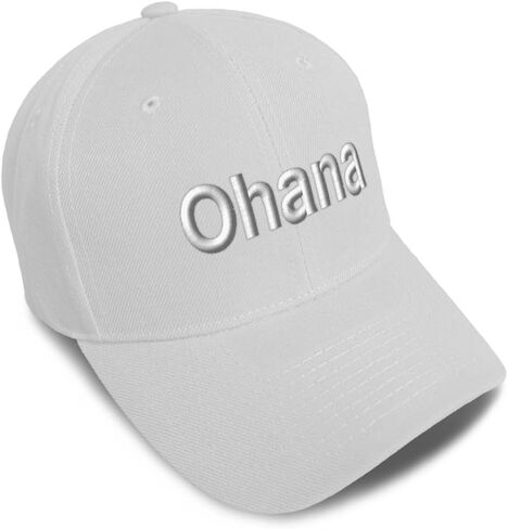 Baseball Cap Ohana Style B Acrylic Dad Hats for Men & Women White in Saudi Arabia