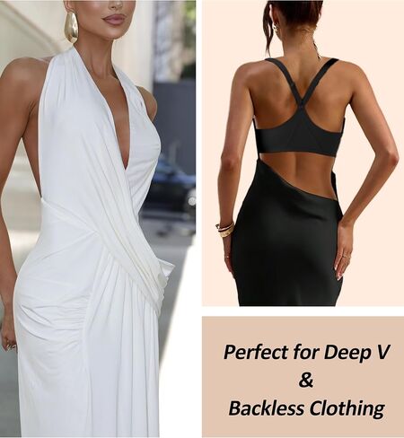 DEANGELMON Front Closure Bras for Women Jelly Wireless Padded Racerback Bralett Seamless Low Cut V-Neck Lightweight T-Shirts Bra Black Small in Kuwait