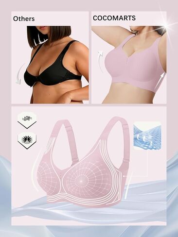 COCOMARTS Jelly Bras for Women No Underwire Full Coverage Push Up Seamless Bralettes Comfortable Supportive Tshirt Bra in Saudi Arabia