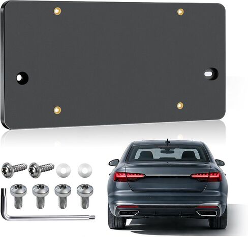 Rear License Plate Bracket Holder Fit for 2012-2025 Audi A3 A4 A5 A6 A7 A8 S4 S5 S6 S7 RS5 RS6 RS7 Q3 Q5 SQ5 Series, Tail Bumper Car Tag Holder Frame Replace with Screws & Wrench in Kuwait