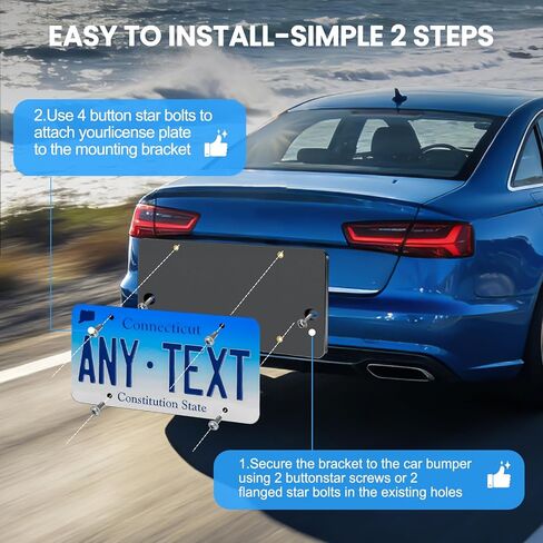 Rear License Plate Bracket Holder Fit for 2012-2025 Audi A3 A4 A5 A6 A7 A8 S4 S5 S6 S7 RS5 RS6 RS7 Q3 Q5 SQ5 Series, Tail Bumper Car Tag Holder Frame Replace with Screws & Wrench in Kuwait