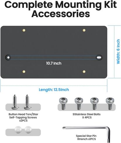 Rear License Plate Bracket Holder Fit for 2012-2025 Audi A3 A4 A5 A6 A7 A8 S4 S5 S6 S7 RS5 RS6 RS7 Q3 Q5 SQ5 Series, Tail Bumper Car Tag Holder Frame Replace with Screws & Wrench in Kuwait