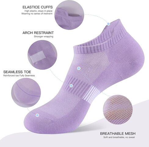 Socks for Women Ankle Athletic Socks Cotton Cozy Casual Womens Low Cut Socks 5 Pairs in Saudi Arabia