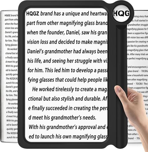 30X 6X Handheld Magnifying Glass, Large Magnifying Glass for Reading, Magnifier Sheet Lightweight Full Book Page Viewing Area, Perfect Magnifiers for Reading Small Prints and Low Vision Seniors in Kuwait