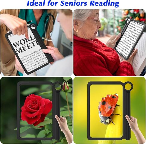 30X 6X Handheld Magnifying Glass, Large Magnifying Glass for Reading, Magnifier Sheet Lightweight Full Book Page Viewing Area, Perfect Magnifiers for Reading Small Prints and Low Vision Seniors in Kuwait