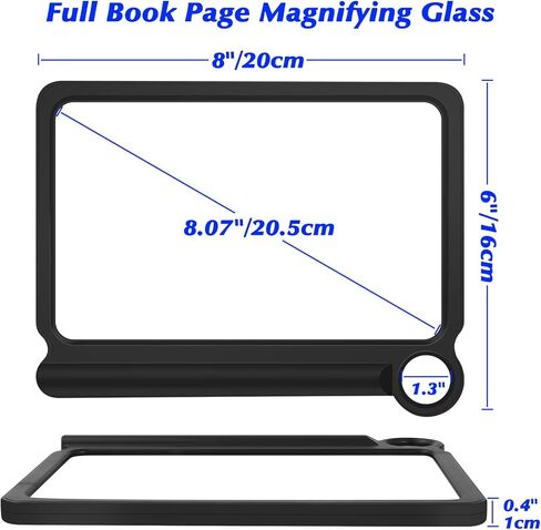 30X 6X Handheld Magnifying Glass, Large Magnifying Glass for Reading, Magnifier Sheet Lightweight Full Book Page Viewing Area, Perfect Magnifiers for Reading Small Prints and Low Vision Seniors in Kuwait