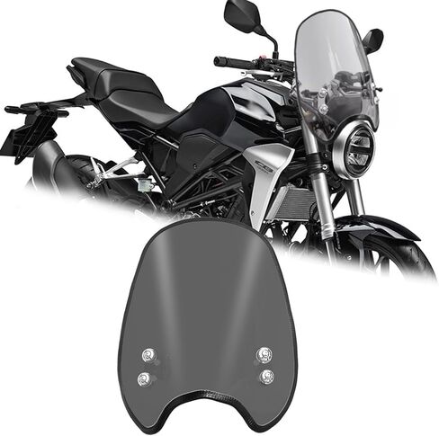 لدراجة نارية CB250R CB300R CB400/SB/SF هدية هواء الزجاج الأمامي، عاكس الرياح الأمامي، الزجاج الأمامي للمقود، أداة مرتفعة واقي من الشمس ملحقات الدراجات النارية (لون شفاف، أبيض) in Kuwait