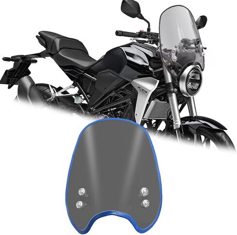 لدراجة نارية CB250R CB300R CB400/SB/SF هدية هواء الزجاج الأمامي، عاكس الرياح الأمامي، الزجاج الأمامي للمقود، أداة مرتفعة واقي من الشمس ملحقات الدراجات النارية (لون شفاف، أبيض) in Kuwait