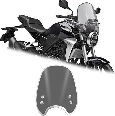 لدراجة نارية CB250R CB300R CB400/SB/SF هدية هواء الزجاج الأمامي، عاكس الرياح الأمامي، الزجاج الأمامي للمقود، أداة مرتفعة واقي من الشمس ملحقات الدراجات النارية (لون شفاف، أبيض) in Kuwait