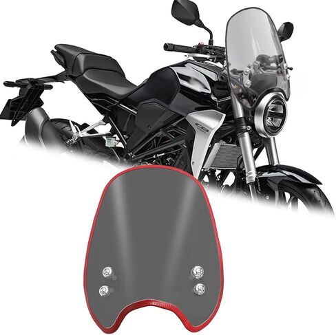 لدراجة نارية CB250R CB300R CB400/SB/SF هدية هواء الزجاج الأمامي، عاكس الرياح الأمامي، الزجاج الأمامي للمقود، أداة مرتفعة واقي من الشمس ملحقات الدراجات النارية (لون شفاف، أبيض) in Kuwait