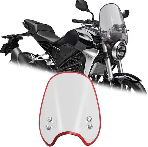 لدراجة نارية CB250R CB300R CB400/SB/SF هدية هواء الزجاج الأمامي، عاكس الرياح الأمامي، الزجاج الأمامي للمقود، أداة مرتفعة واقي من الشمس ملحقات الدراجات النارية (لون شفاف، أبيض) in Kuwait