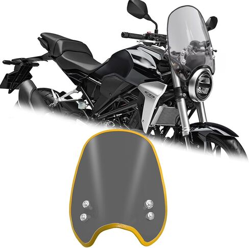 لدراجة نارية CB250R CB300R CB400/SB/SF هدية هواء الزجاج الأمامي، عاكس الرياح الأمامي، الزجاج الأمامي للمقود، أداة مرتفعة واقي من الشمس ملحقات الدراجات النارية (لون شفاف، أبيض) in Kuwait