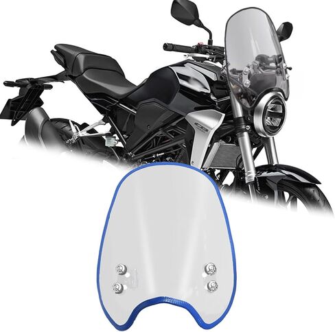 لدراجة نارية CB250R CB300R CB400/SB/SF هدية هواء الزجاج الأمامي، عاكس الرياح الأمامي، الزجاج الأمامي للمقود، أداة مرتفعة واقي من الشمس ملحقات الدراجات النارية (لون شفاف، أبيض) in Kuwait