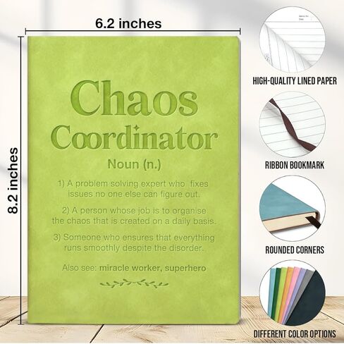 Employee Appreciation Gifts Notebook, Thank You Gifts for Boss Colleagues Coworkers, Chaos Coordinator Definition Writing Journal Notebook-Green in Saudi Arabia