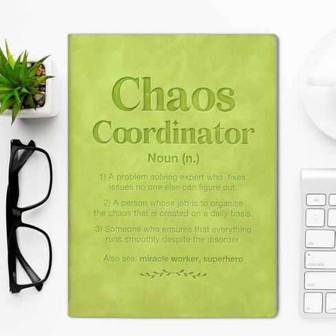 Employee Appreciation Gifts Notebook, Thank You Gifts for Boss Colleagues Coworkers, Chaos Coordinator Definition Writing Journal Notebook-Green in Saudi Arabia