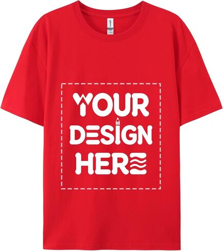 تي شيرت مخصص للرجال والنساء - تي شيرت وشعار بنص وصورة شخصية، قميص قابل للتخصيص بطباعة أمامية/خلفية in Kuwait