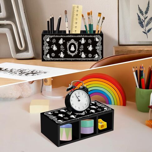Cute Ghosts Pen Pencil Holder for Desk, Witchy Gothic Ghost Office Desk Accessories, Halloween Spooky Ghosts Pen Holders Organizer for Home Office Classroom Bathroom in Kuwait