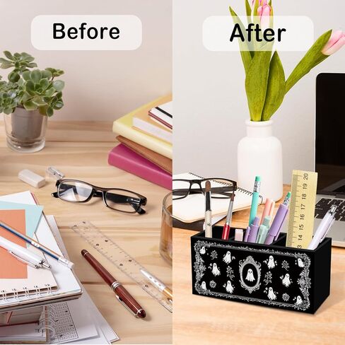 Cute Ghosts Pen Pencil Holder for Desk, Witchy Gothic Ghost Office Desk Accessories, Halloween Spooky Ghosts Pen Holders Organizer for Home Office Classroom Bathroom in Kuwait