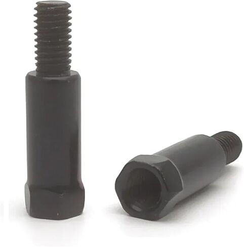Longer Extension Black Motorcycle Rear Mirror Adapter M8 8mm M10 10mm Anti clockwise Right Left Hand Thread distintivo(L-L(M10)) in Saudi Arabia