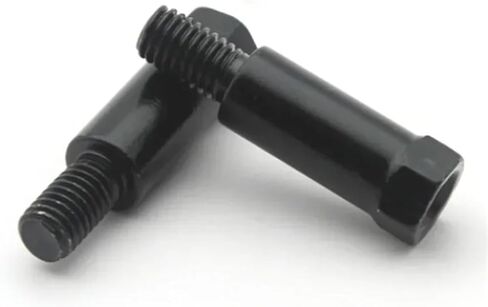 Longer Extension Black Motorcycle Rear Mirror Adapter M8 8mm M10 10mm Anti clockwise Right Left Hand Thread distintivo(L-L(M10)) in Saudi Arabia