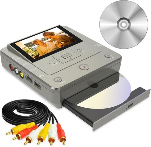 مسجل VHS إلى DVD، جهاز تلفزيون إلى USB/بطاقة SD/HDD/VCR/كاميرا الفيديو/مسجل VHS/DVD، نسخة واي فاي للهاتف الذكي إلى DVD/USB/SD/HDD، مسجل DVD لتطبيق WiFi 【يأتي مع 10 أقراص DVD-R مجانية】 in Kuwait