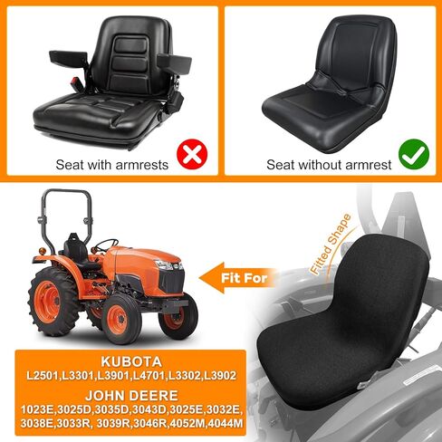 غطاء مقعد جرار متوافق مع Kubota L2501 L3301 L3901 L4701 L3302 L3902 & John Deere 1023E 3025E 3032E 3038E 3046R 4052M، واقي مقعد محبوك قابل للتنفس in Saudi Arabia