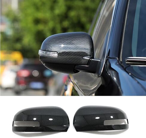 1Pair Car Rearview Mirror Cover Trim for Mitsubishi Outlander 2013 2014 2015 2016 2017 2018 2019 2020 Carbon Fiber in Saudi Arabia