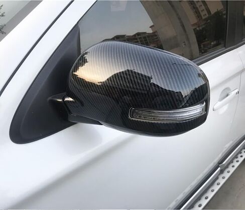 1Pair Car Rearview Mirror Cover Trim for Mitsubishi Outlander 2013 2014 2015 2016 2017 2018 2019 2020 Carbon Fiber in Saudi Arabia