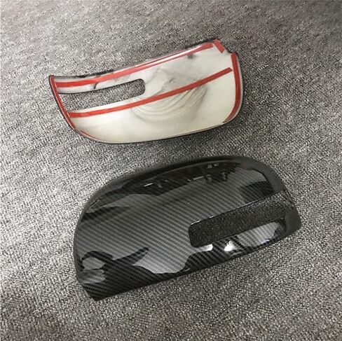 1Pair Car Rearview Mirror Cover Trim for Mitsubishi Outlander 2013 2014 2015 2016 2017 2018 2019 2020 Carbon Fiber in Saudi Arabia