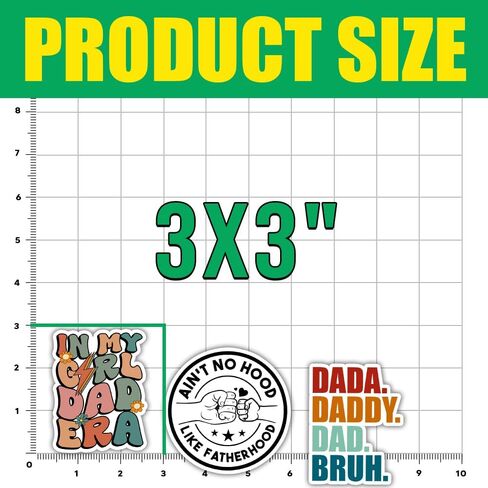 (3pcs) [3"x3"] in My Girl Dad Era Stickers Daddy Dad Sticker, Gift for Papa Father's Day Gifts Decorations Waterproof Vinyl Decal for Car Truck Laptop Windows Water Bottle Helmet Toolbox in Saudi Arabia