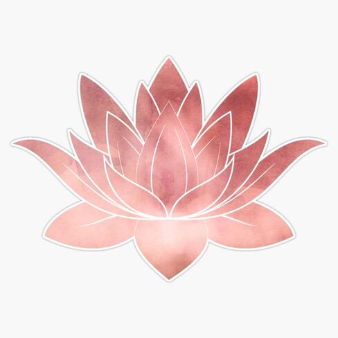 Lotus Flower | Pink | Watercolor Texture Sticker Vinyl Bumper Sticker Decal 5" in Saudi Arabia