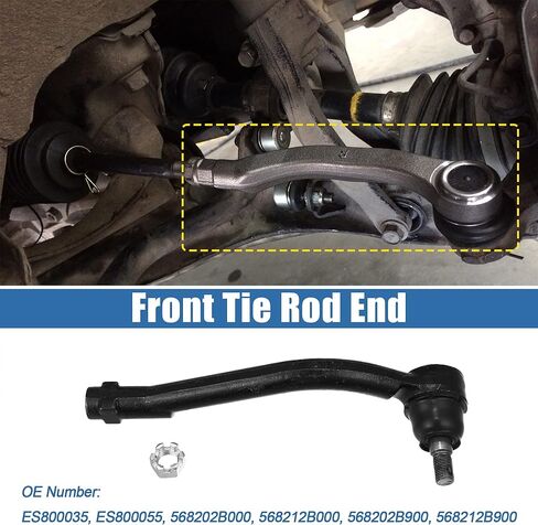 X AUTOHAUX 2pcs Front Outer Tie Rod End Links Kit Suspension Steering Tie Rod End ES800035 S800055 for Hyundai Veracruz Santa Fe 2007-2012 for Kia Sorento 2011-2013 in Saudi Arabia