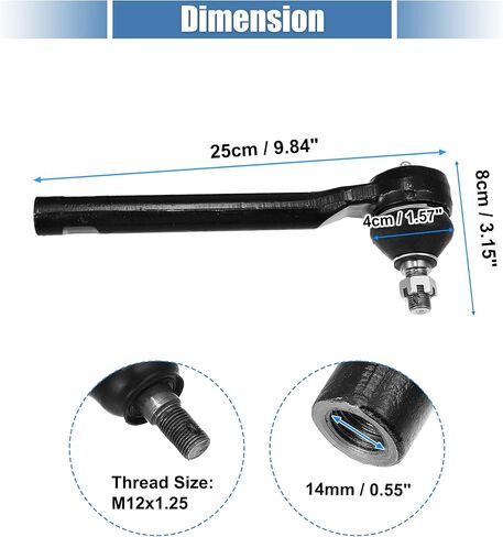 X AUTOHAUX 2pcs Front Outer Tie Rod End Links Kit Suspension Steering Tie Rod End ES800035 S800055 for Hyundai Veracruz Santa Fe 2007-2012 for Kia Sorento 2011-2013 in Saudi Arabia