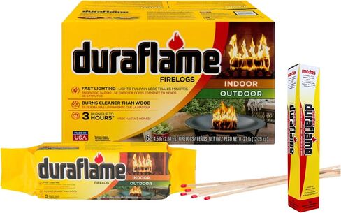Duraflame 4.5 Pound 3 Hour Long Burn Time Indoor Outdoor Quick Light Fire Log for Camping, Firepits, Bonfires, and Fireplaces (18 Pack) in Saudi Arabia